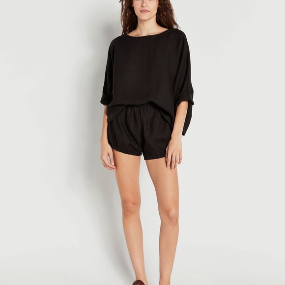 suzie kondi Shorts Nwt Suzie Kondi Coal Bubble High Waist Linen Bloomers Shorts Size Small